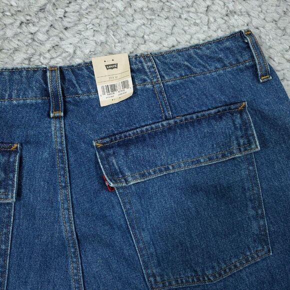 Levi's 94 Baggy Cargo Wide Leg Jeans Dark Wash Blue Y2K Size 33x32 Loose 90s - Picture 4 of 12